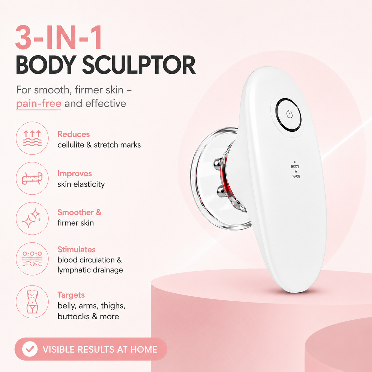 Body Sculpting Massager – Portable – 3-in-1 – For Home Use