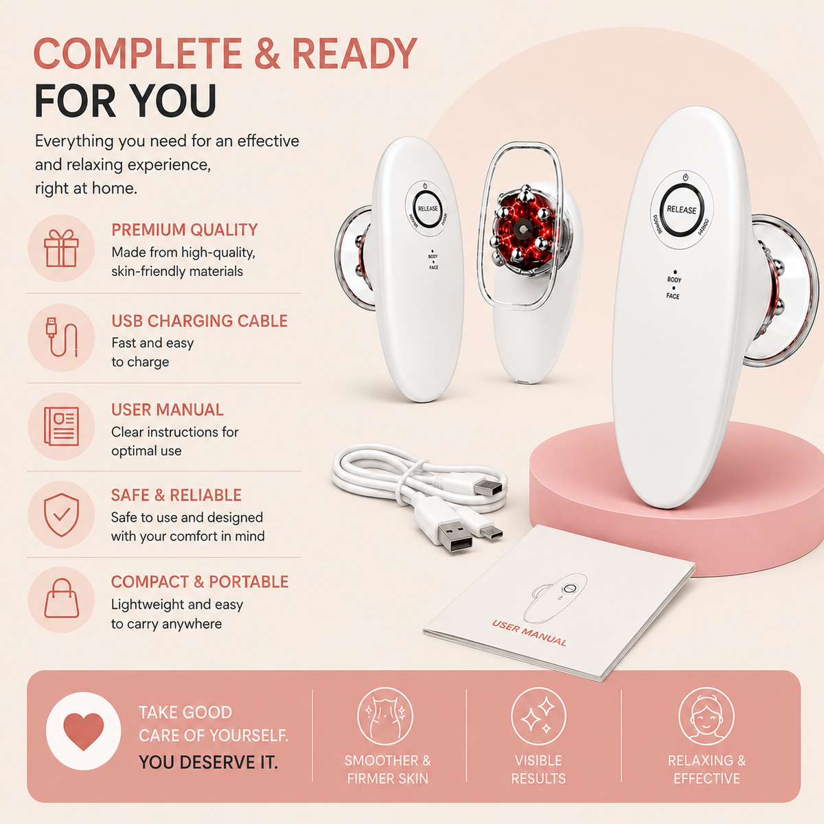 Body Sculpting Massager – Portable – 3-in-1 – For Home Use