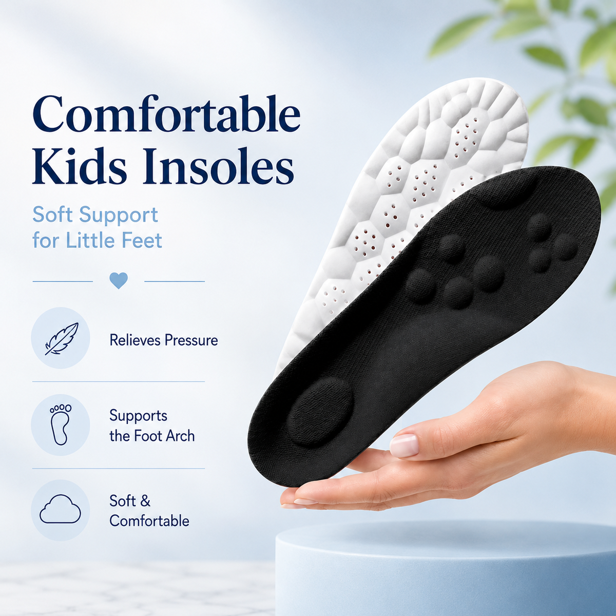 Kids Orthotic Insoles – Shock Absorbing – Arch Support – For School