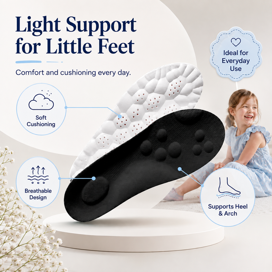 Kids Orthotic Insoles – Shock Absorbing – Arch Support – For School