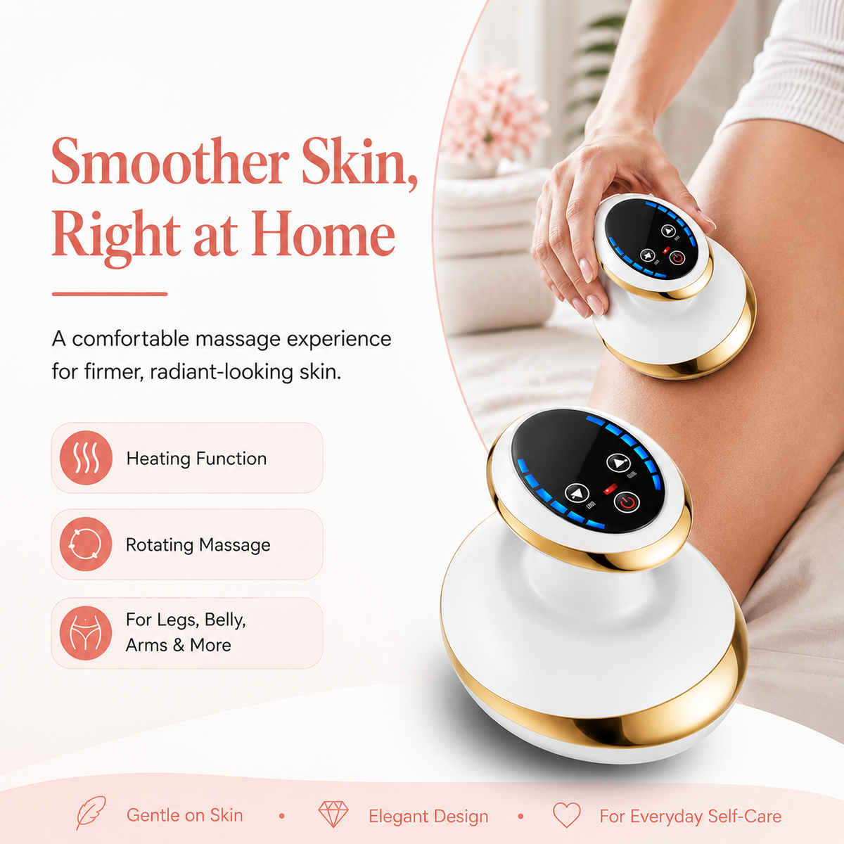 Electric Gua Sha Massager – Heated – Rechargeable – For Full Body