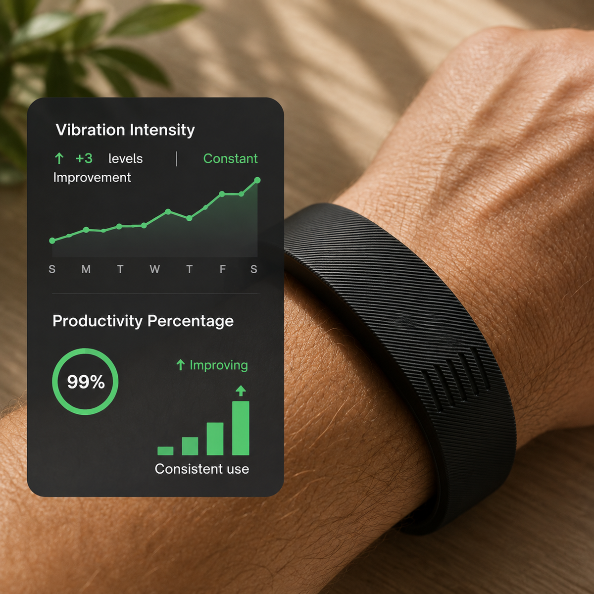 Vibrating Alarm Wristband – Silent – Adjustable – For Deep Sleepers