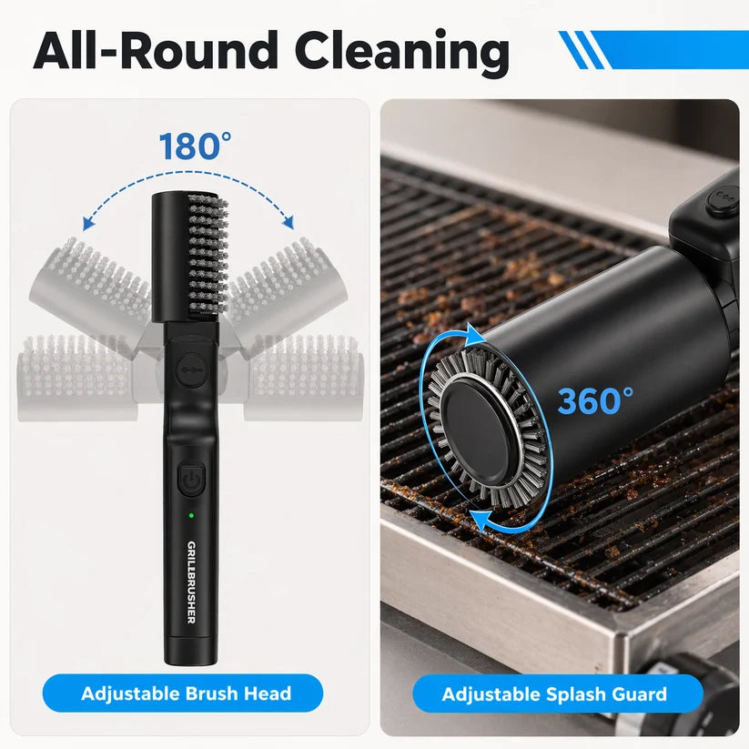 Electric Grill Brush – Rechargeable – Adjustable – For BBQ Cleaning