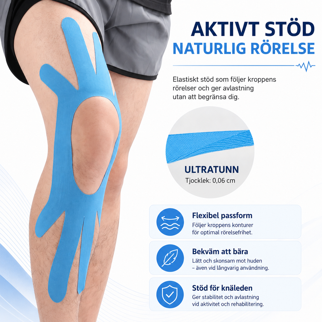 Knee Support Tape – Elastic – Waterproof – For Sports