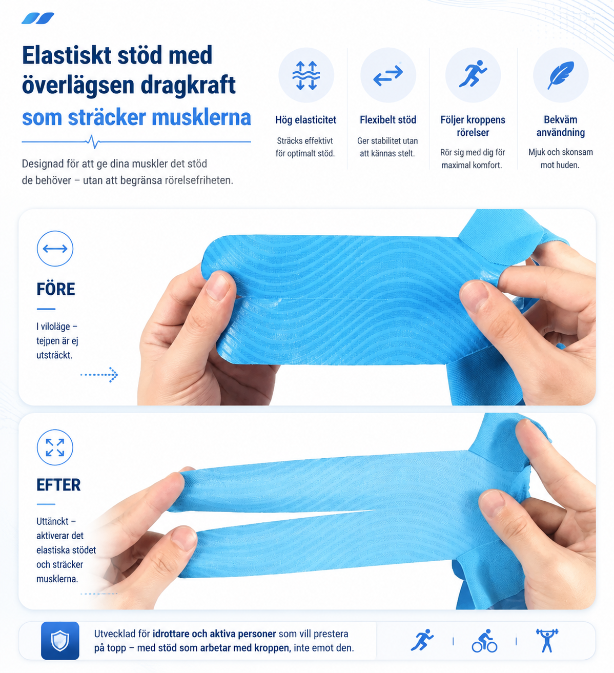 Knee Support Tape – Elastic – Waterproof – For Sports