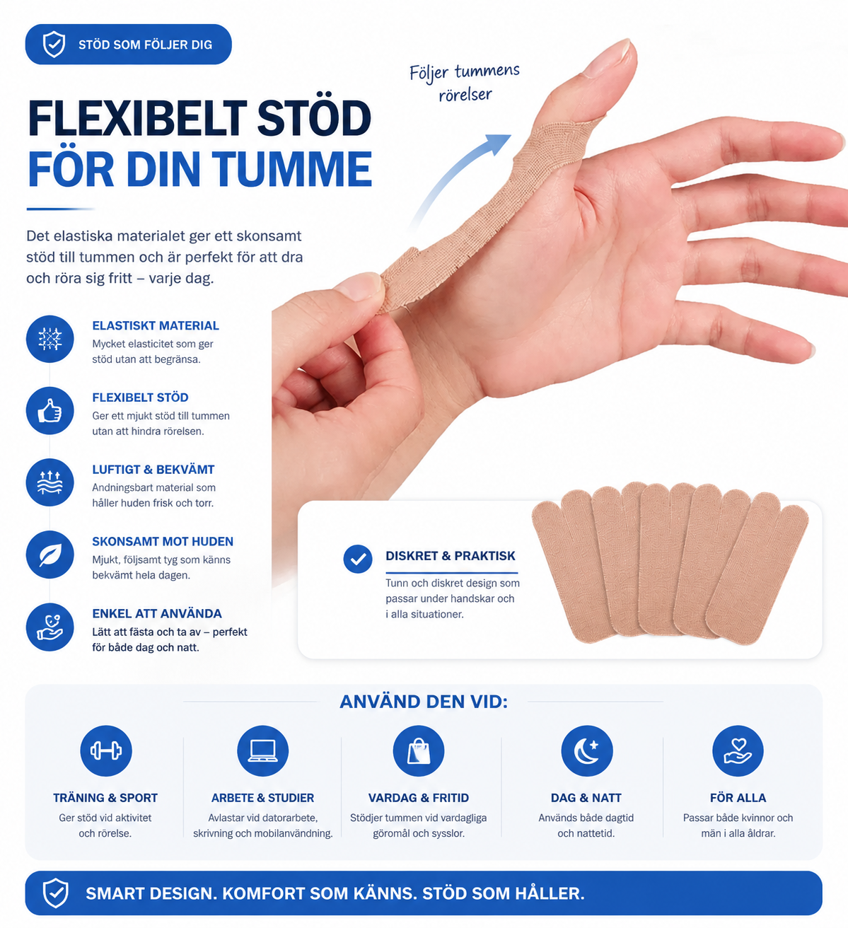 Thumb Support Tape – Elastic – Skin Friendly – For Hand Support