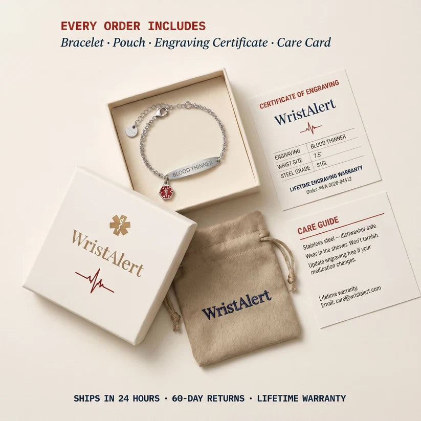 Medical Alert Bracelet – Adjustable – Water-Resistant – For Daily Wear